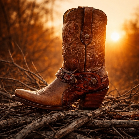 Corral Boots G1907 Ladies Golden Brown Tooled Leather Western Size 8 - Picture 7 of 16